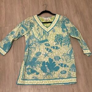 Gretchen Scott Blue Green Tunic Dress